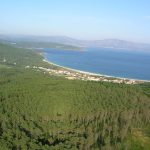 Foto: "Vista aérea de la Playa Langosteira en Fisterra" de Sergio Díaz